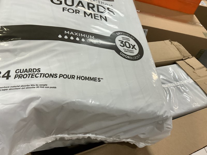 Condition photo showing New/Like New for Depend Guards Incontinence Pads for Men, Maximum Absorbency, 168 Count (2 Packs of 84), Packaging May Vary
