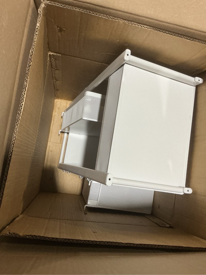 Condition photo showing Good Condition for Fruit Basket for Kitchen No Assembly, Rolling Rotating Storage cart,Bathroom Shelf,Storage Drawer Cart for Bathroom,Metal Vegetable Rolling cart(Bright White, 4 Tier-Square) Bright White 4-Tier