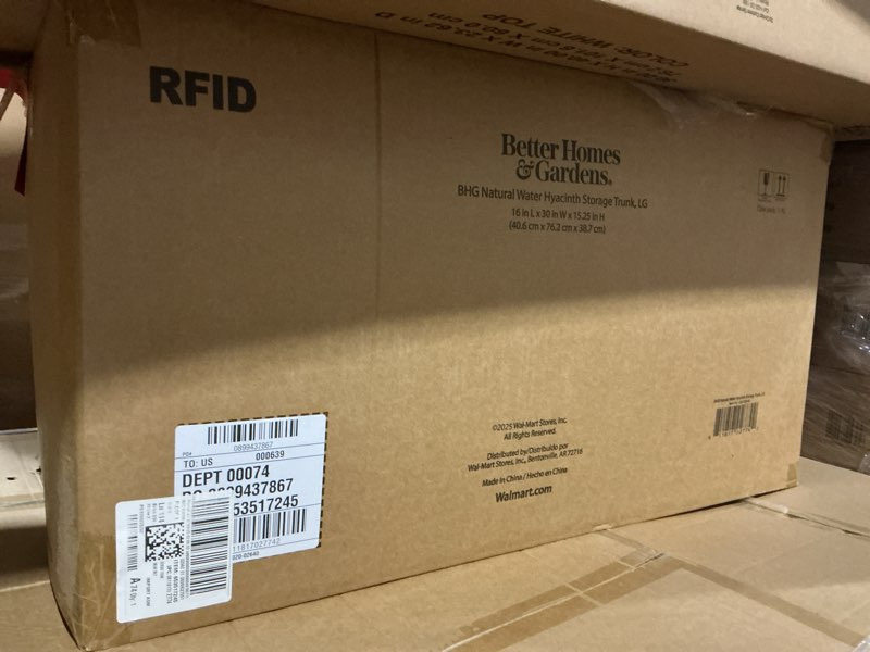 Condition photo showing New/Like New for better homes & gardens natural water hyacinth storage trunk  large