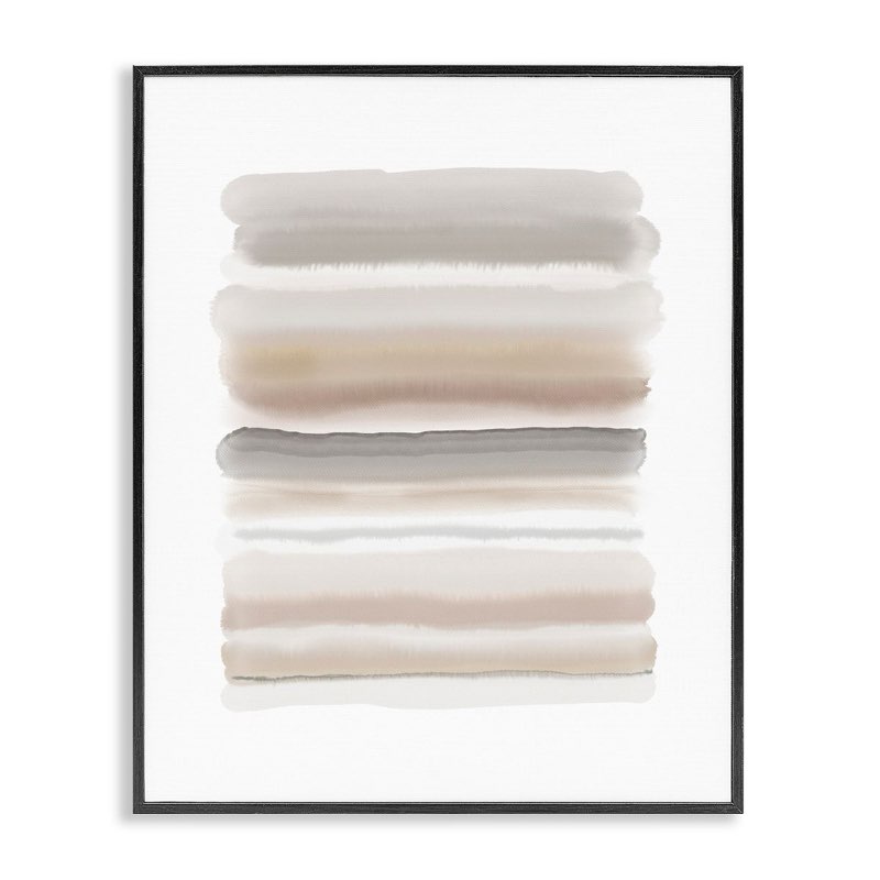 Stupell Industries Simple Abstract Boho Tan and Brown Opaque Watercolor Framed Giclee Art, Black, 16" x 20"