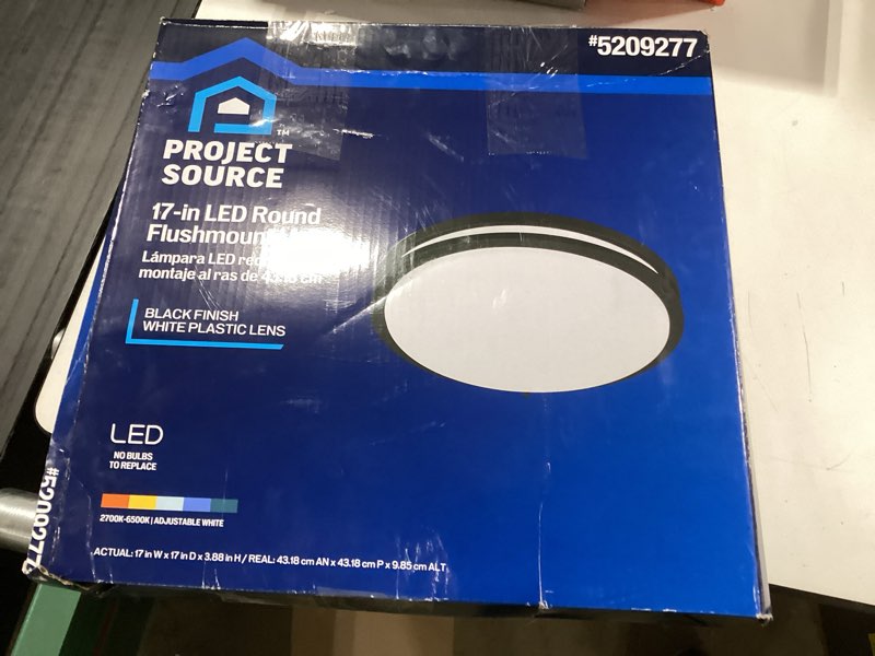 Condition photo showing Good Condition for Project Source 17-in Matte Black Indoor 1 -Light LED Tunable White Flush Mount Light Plastic 