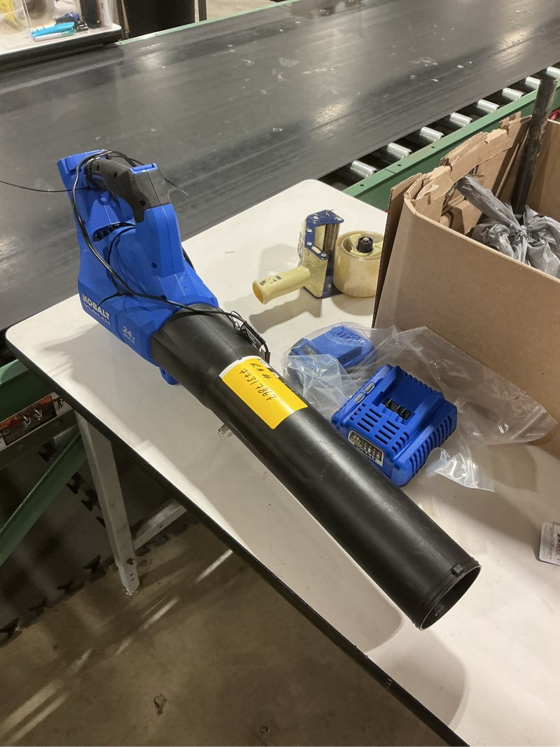 Condition photo showing Good Condition for kobalt quiet tech 24-volt 540-cfm 120-mph battery handheld leaf blower 4 ah battery included charger included