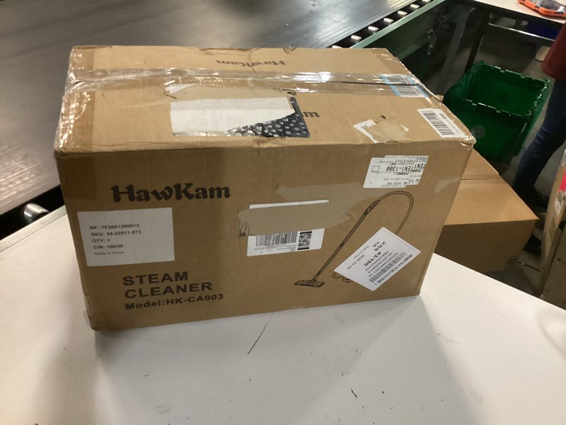 Condition photo showing New/Like New for carpet steam cleaner for home, 293°f 58 psi powerful multipurpose handheld steam mop, 21 attachments, 50oz capacity, heavy duty steamer for carpets, floors, cars, tiles, crack cleaning, turquoise 1.5l dark gary