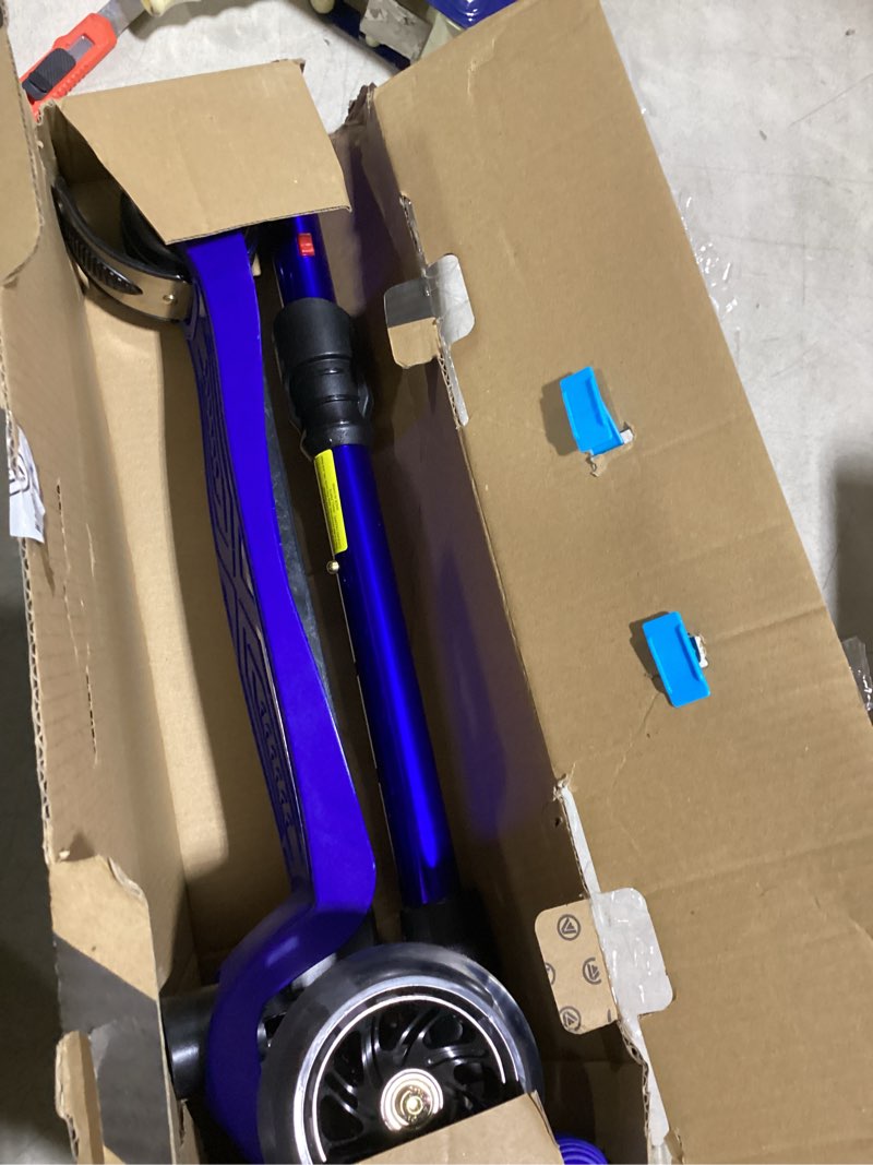 Condition photo showing New/Like New for 3 Wheel Scooter for Kids Ages 6-12,Kids Scooter with Light Up Wheels, Sturdy Deck Design, and 4 Height Adjustable Suitable for Kid Ages 3-12 ALL BLUE