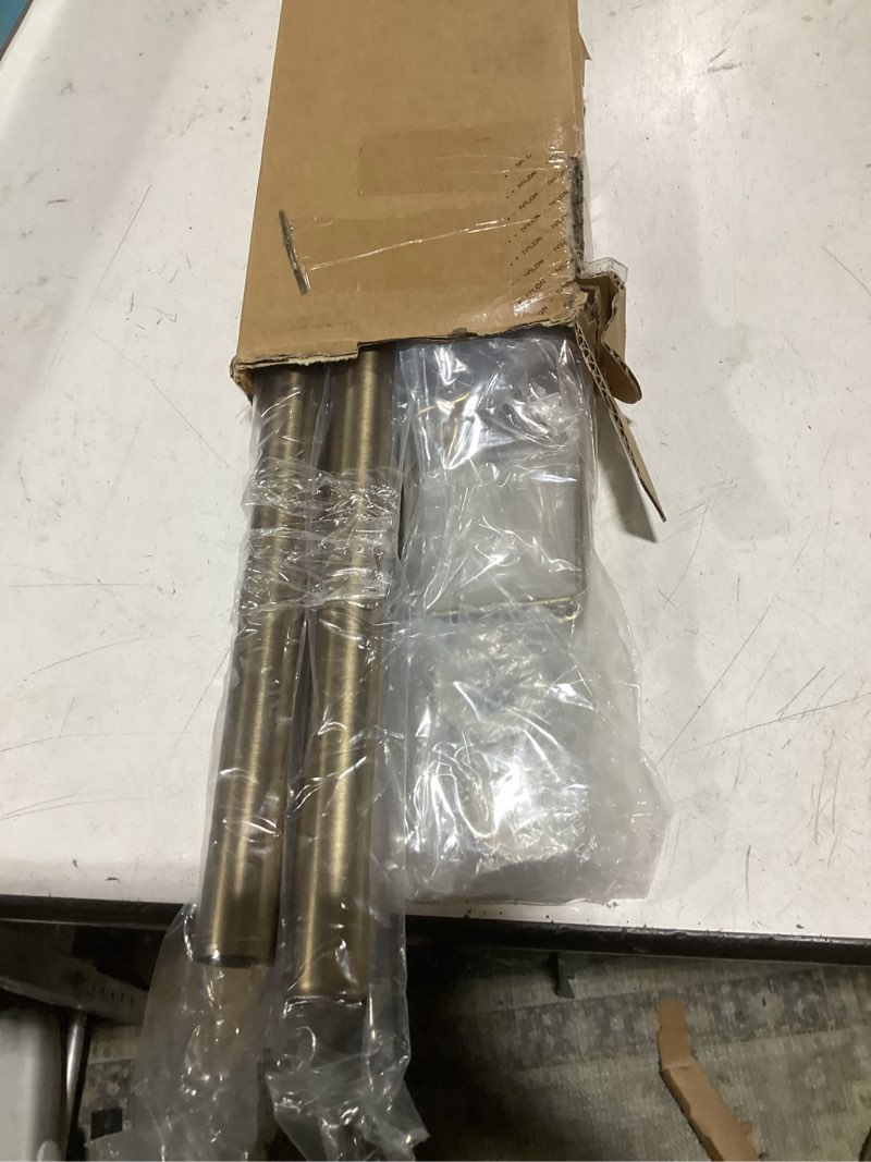 Condition photo showing Good Condition for ivilon drapery window curtain rod - end cap style design 1 inch pole. 72 to 144 inch color warm gold 72 to 144 in.