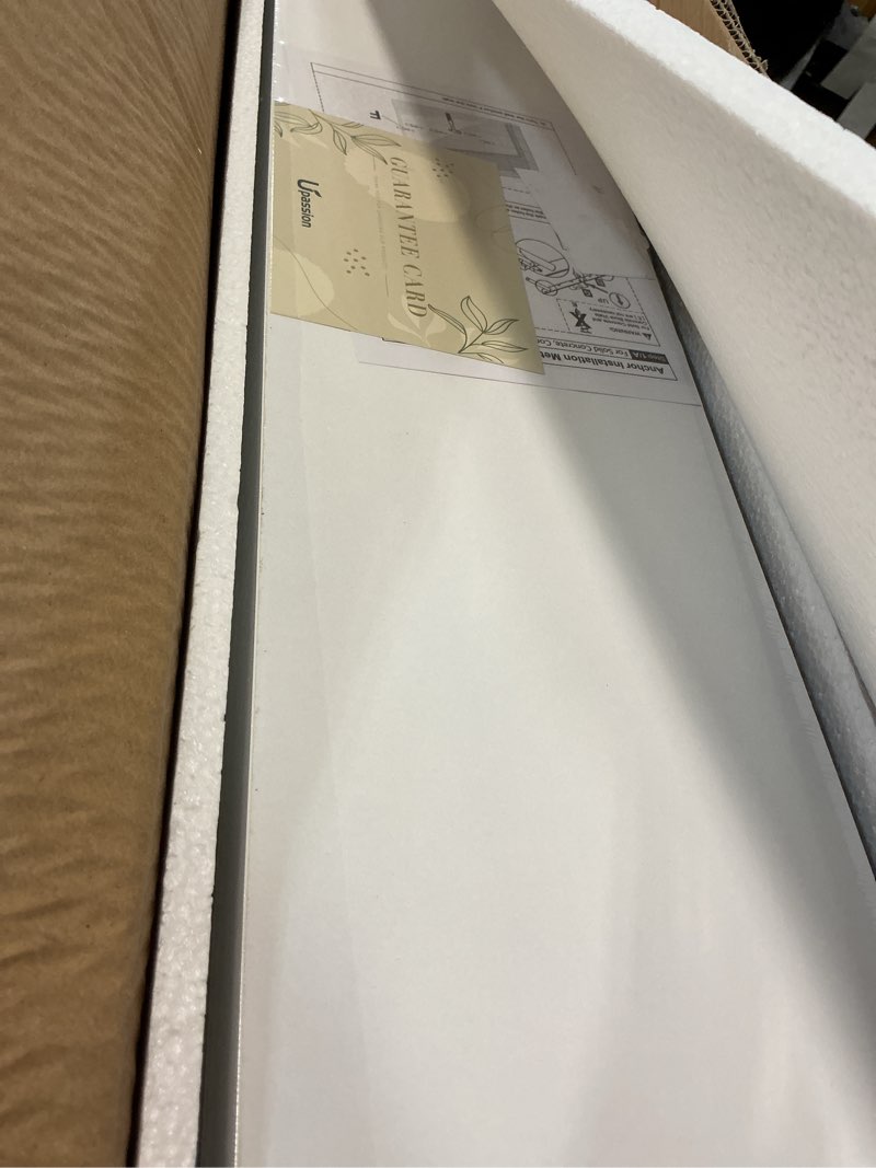 Condition photo showing Good Condition for Floating Shelves for Wall Set of 3, 36" White Wall Shelves for Home Decor, Frame Display White Floating Shelf for Living Room, Bedroom, Bathroom, Kitchen 36 Inch White