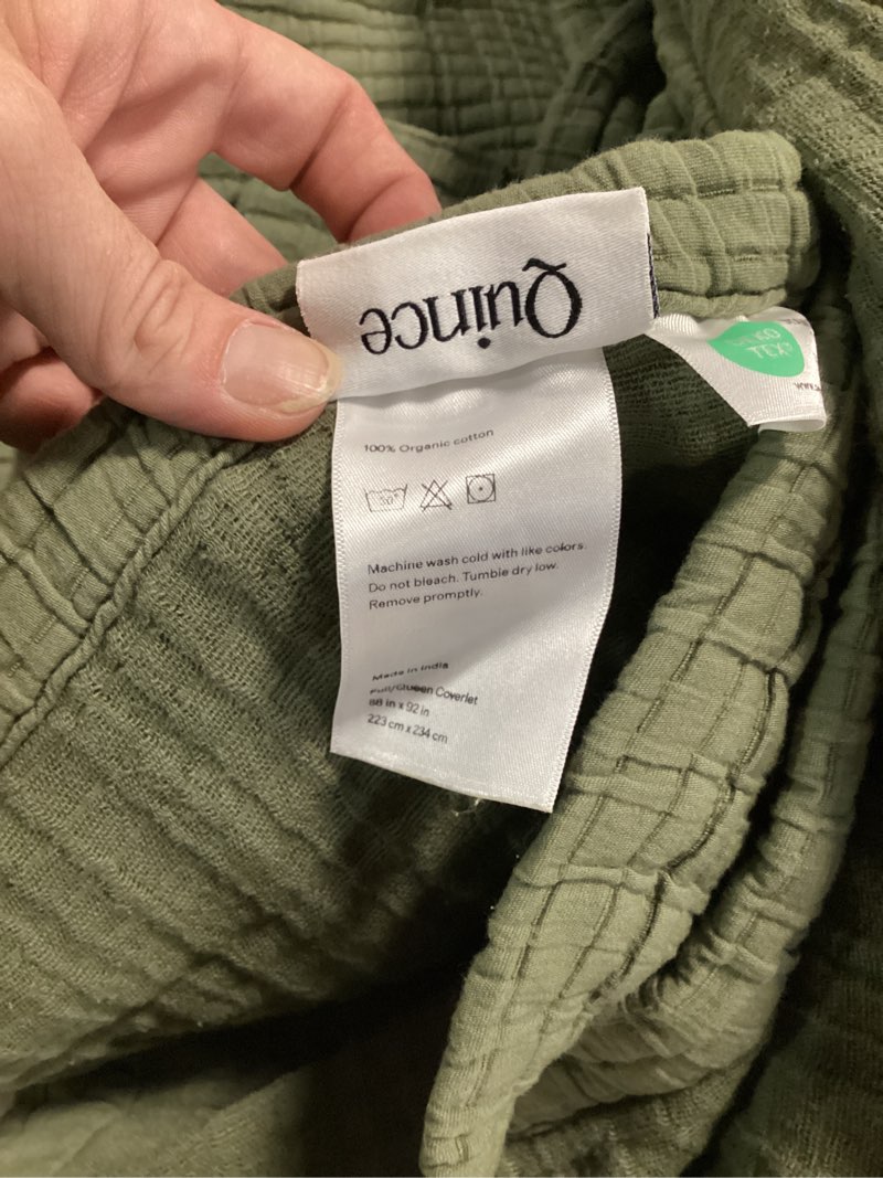 Condition photo showing Good Condition for organic ribbed cotton coverlet set, full/queen, olive