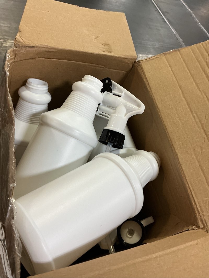 Condition photo showing Good Condition for eccliy 12 pcs 16 oz plastic spray bottle, adjustable empty reusable sprayer for cleaning, planting, water, bathroom and kitchen, bbq, commercial and residential (original,black&white) original black&white 12
