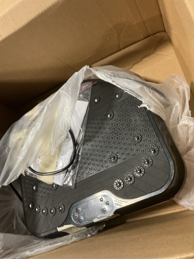Condition photo showing Good Condition for vibration plate exercise machine for lymphatic drainage,power vibrate stand shake board 400 lbs capacity fitness platform with fitness resistance bands weight loss gifts for women men
