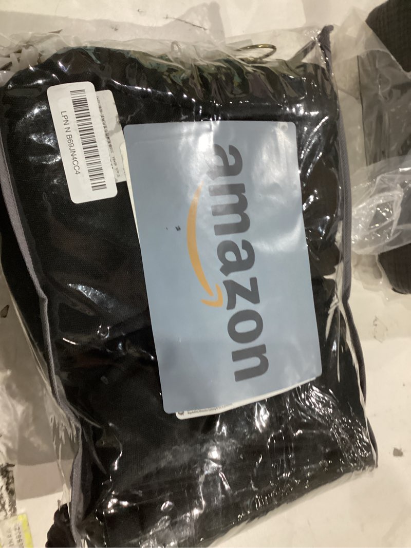 Condition photo showing Good Condition for Black Pinch Pleat Linen Curtains 84 Inches Long for Living Room Memory Shape Pleated Drapes with Hooks Rings Back Tab Textured Light Filtering Semi Sheer Bedroom Window Curtain 84 Inch Length Black 40"W x 84"L (Pack of 2)