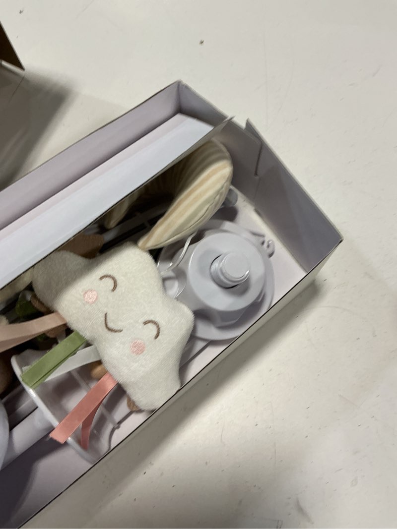 Condition photo showing Good Condition for crib mobile 35 lullaby music, cotton baby mobiles for cribs & pack n play, easy to install, stuffed animals hanging toys newborn boys & girls, star nursery decor starry sky
