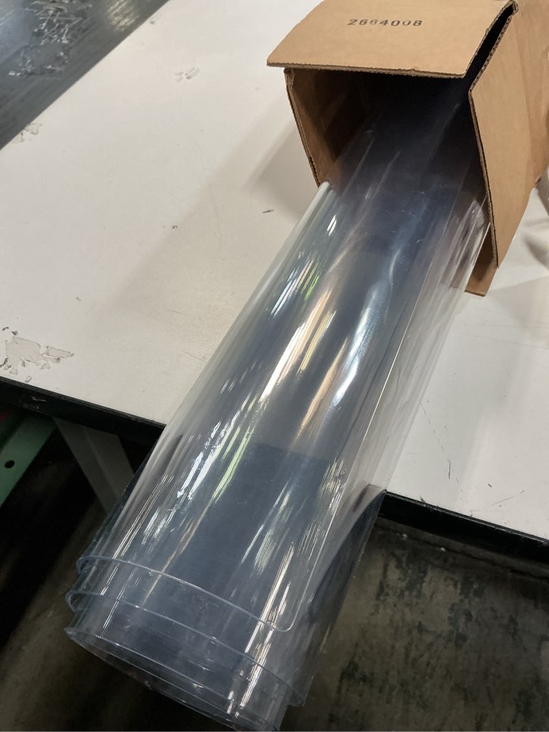 Condition photo showing Good Condition for LovePads Clear Table Cover Protector 40 x 76 Inch, 2mm Thick Plastic Table Cover, Table Protector for Dining Room Table, Waterproof Vinyl Tablecloth Table Pad Mat for Kitchen, Dresser, Writing Desk 40" x 76" Clear 2mm