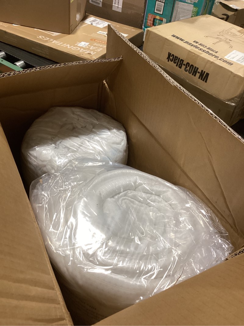 Condition photo showing As Is for OhGeni Cooling 4 inch Dual Layer Twin Mattress Topper, 2 inch Cooling Gel Memory Foam, 2 inch Down Alternative Pillow Top Pad, Mattresses Cover for Bed, Medium Support, Fits 6”-19” Deep Pocket White Twin