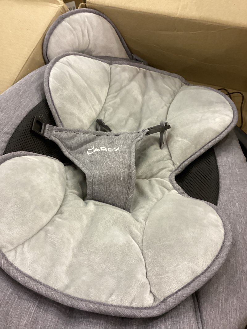 LAREX Baby Swing Infant Swing Electric Toddler Baby Rocker Portable for Newborn Boy Girl, 5 Sway Speeds with Remote Control, 10 Preset Melodies and Bluetooth, 0-6 Months Max 20 Lbs (Black)