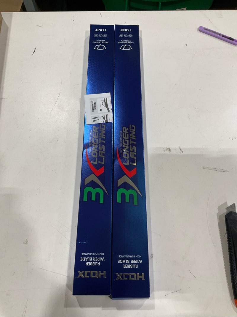 Condition photo showing New/Like New for quiet front windshield wiper blades 20 inch and 20 inch set of 2, oem quality all-season windshield wipers,u&j-hook for my car/automotive replacement, easy to install oem replacement parts front(20" and 20")