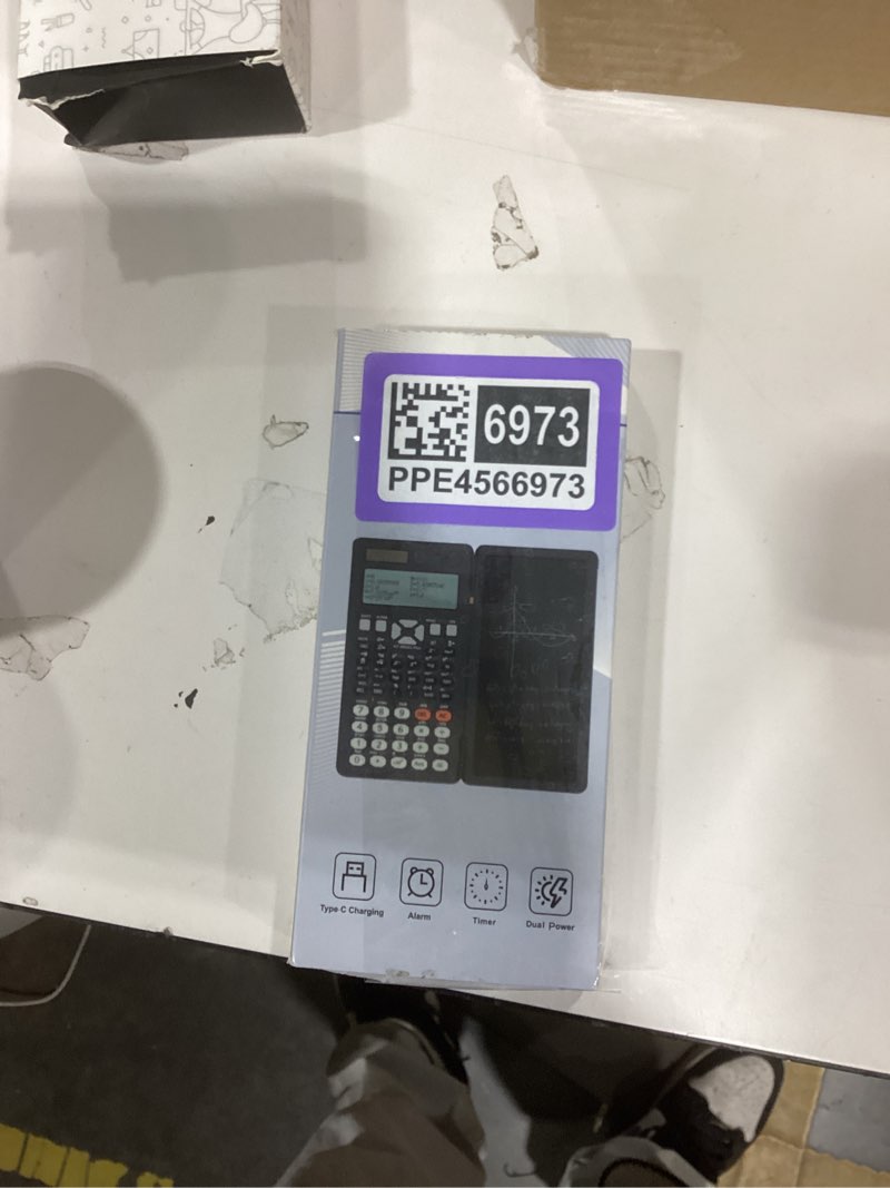 Condition photo showing New/Like New for scientific calculators, rudnia solar calculator with alarm clock, 417 functions and type-c rechargeable, ideal for middle high school students and teachers (black)