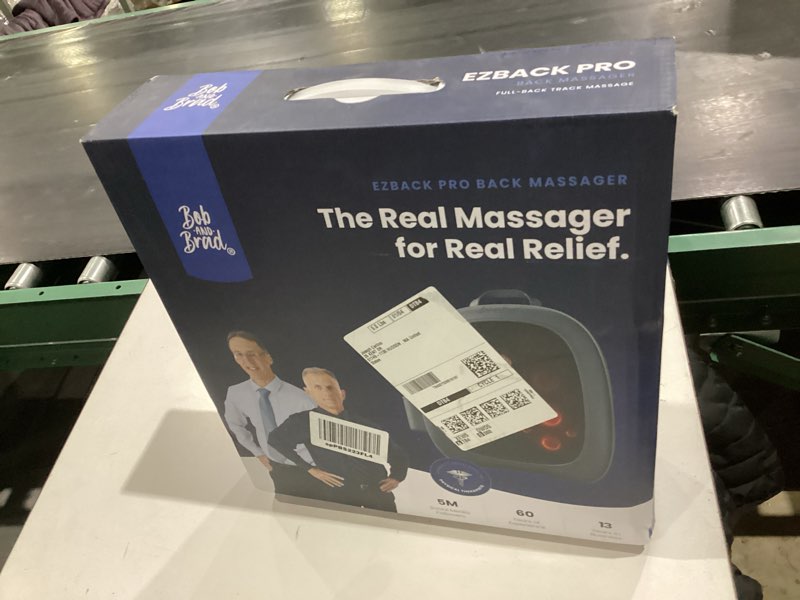 Condition photo showing As Is for BOB AND BRAD Back Massager for Pain Relief Deep Tissue, FSA EZBack Pro Corded 4D Kneading Shiatsu Back Massager with Heat, HSA Eligible Up and Down Rolling Massage at Office Home, Gift for Man Grey