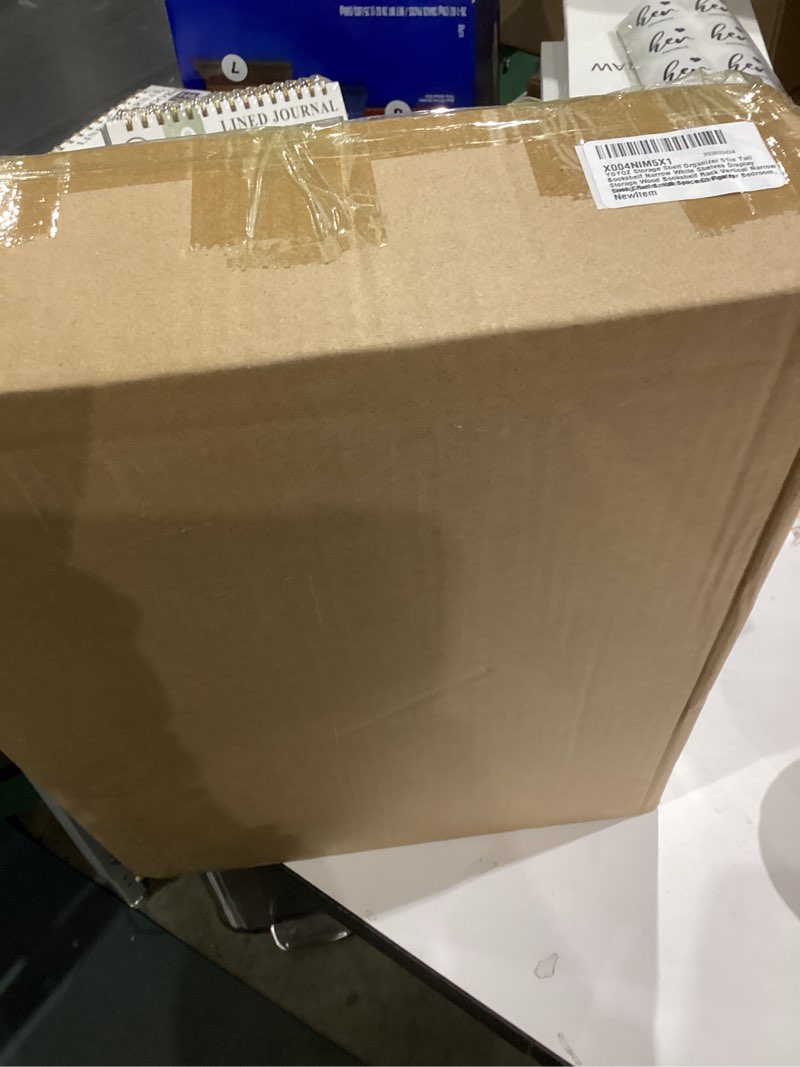 Condition photo showing Good Condition for YGYQZ Bookshelf, 5-Tier High Vertical Book Shelf with Large Capacity, DIY Stackable Wooden Bookshelf Organizer, Suitable for Living Rooms, Offices, Bedrooms, and Studies White/Oak 5-Tier(11.8x15.7x51.2 Inches)