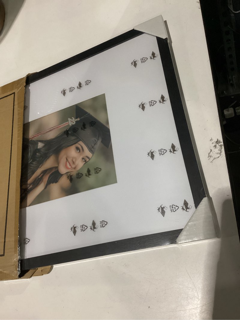 Condition photo showing Good Condition for garduationmall 16x20 signature picture frame holds 8x10 photo with white mat for wedding graduation | wall or tabletop display black 16x20