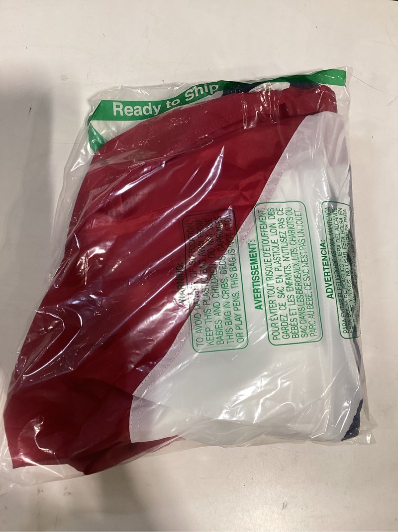 Condition photo showing As Is for american bunting flags outdoor 3x6 ft, heavy duty embroidered flag buntings for outside use, patriotic bunting banner us pleated for 4th of july 250th anniversary 3x6 feet