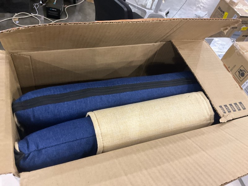 Condition photo showing As Is for 14-Position Adjustable Floor Chair with Back Support - Portable Gound Seating for Adults & Kids, Foldable Meditation Chair with Japanese KOYO Bearings & Washable Linen Cover (Blue) Blue & Yellow Regular