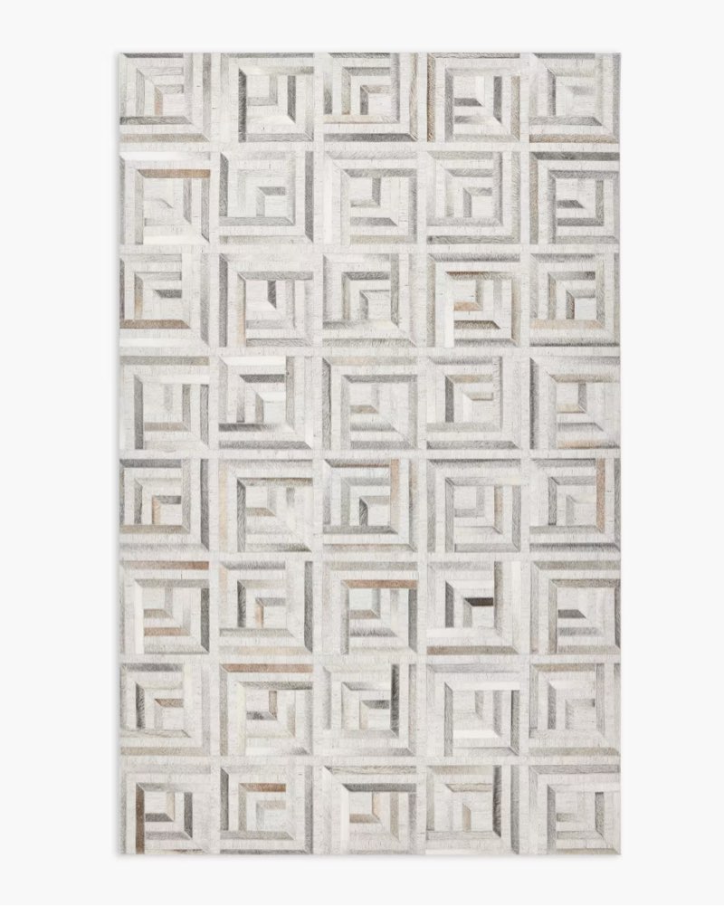 geometric hair on hide rug 8' x 10'