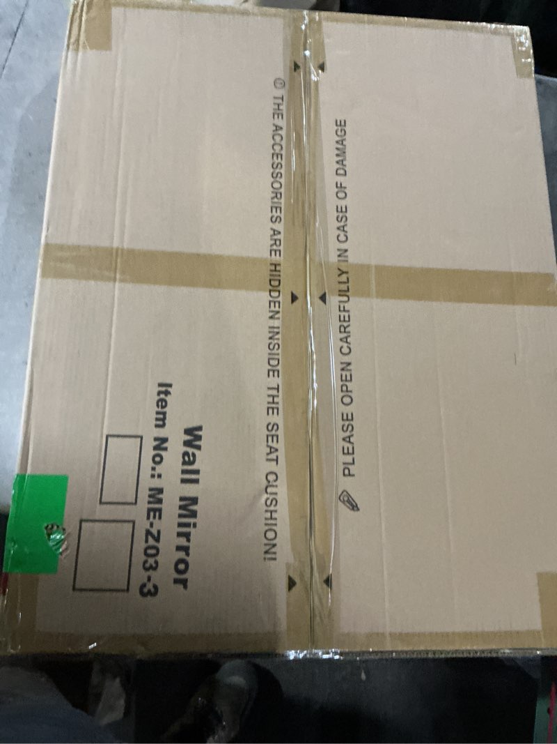 Condition photo showing Good Condition for Farmhouse Bathroom Mirror for Over Sink 22”x32” Black, Rustic Western Barn Decor Bathroom Vanity Mirror, Wall Mirror for Bathroom, Living Room, Bedroom, Entryway Black 32"L x 22"W