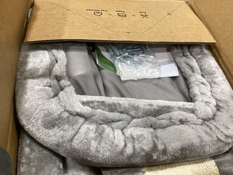 Condition photo showing Good Condition for globlazer cat tower for indoor adult cats, 50-inch heavy duty cat tree house for big cats with extra-large padded platform, sisal scratching board, 2 large condos, f50, light grey 50 inch light grey