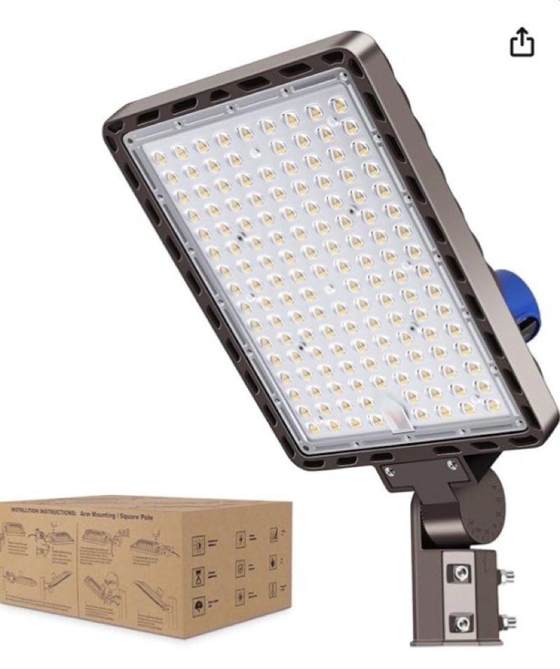 ledmo 1 pack led parking lot lights with photocell slip fitter 26000lm outdoor dusk to dawn commerci