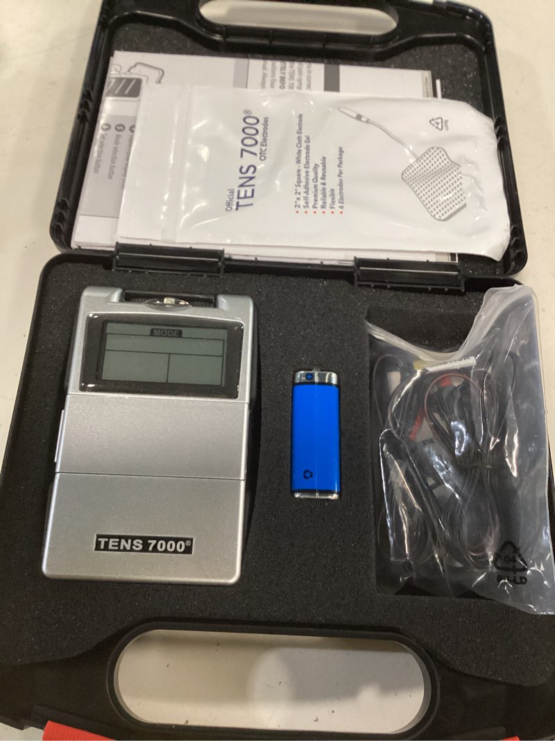 Condition photo showing Good Condition for tens 7000 digital tens unit with accessories - muscle stimulator machine for back pain relief, sciatica, neck, nerve, shoulder, hip, elbow, muscle pain relief