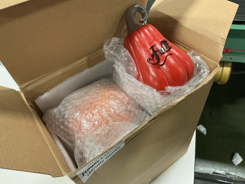 Condition photo showing New/Like New for Roowest 6 Pack Thanksgiving Fall Pumpkin Decor Thanksgiving Decorations for Home Thankful Grateful Blessed Resin Artificial Pumpkins for Decorating Autumn Harvest Table Indoor Home