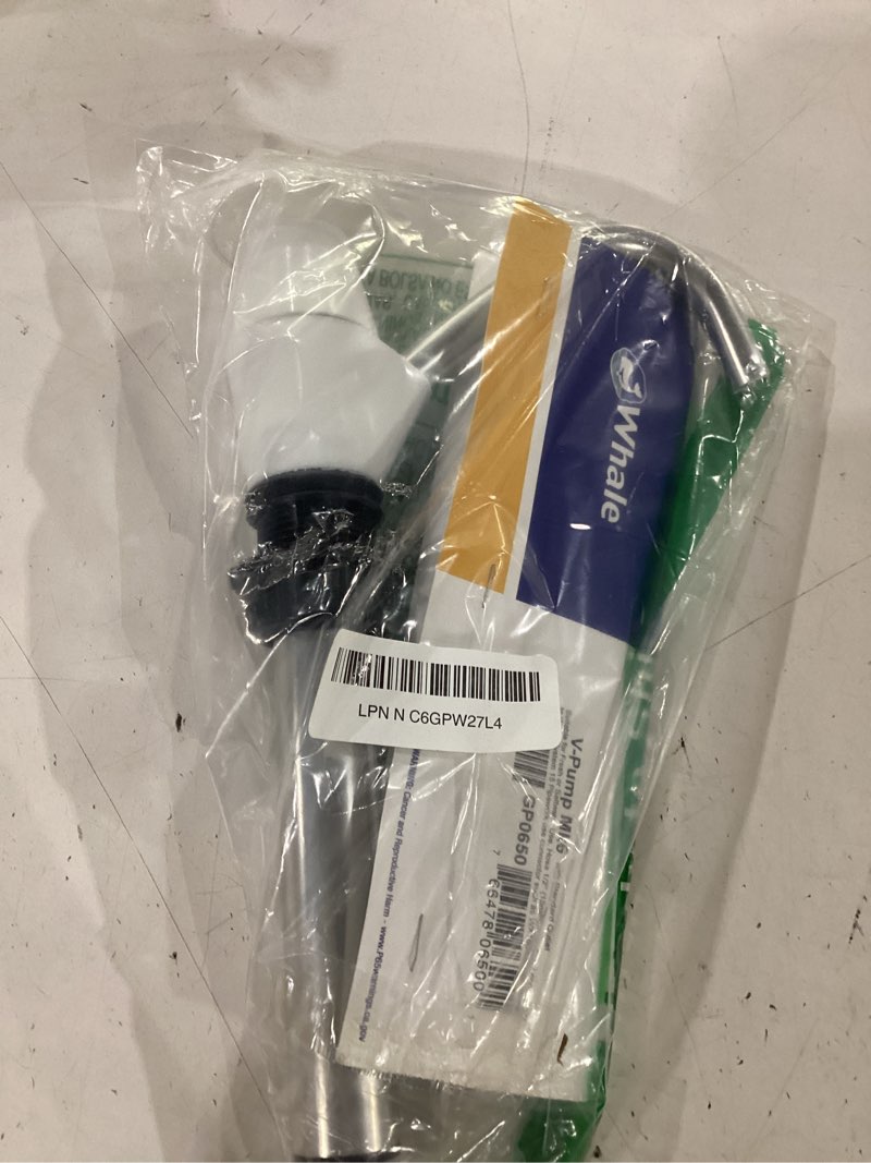 Condition photo showing As Is for whale v pump mk 6 hand-operated galley water pump, suitable for fresh or saltwater, up to 2.2 gpm gp0650, white, one size