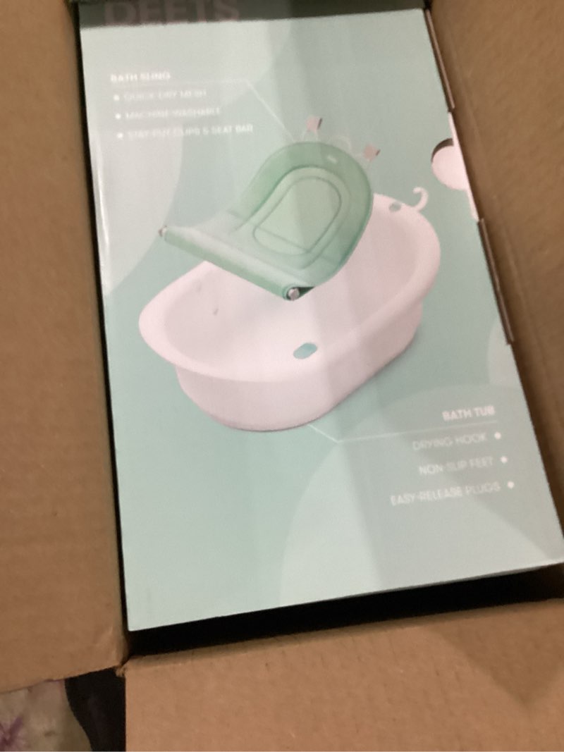 Condition photo showing New/Like New for frida baby 4-in-1 grow-with-me baby bathtub, baby tub for newborns to toddler with removable bath seat & backrest for bath support in tub bath tub