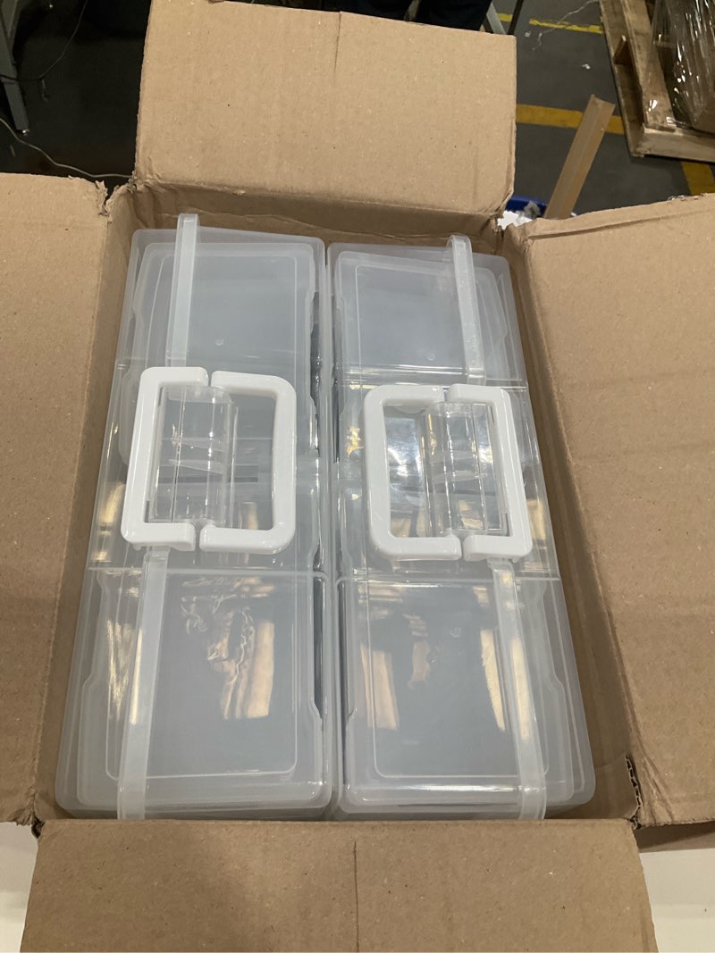 Condition photo showing Good Condition for novelinks transparent 4" x 6" photo organizers and photo storage box with handle, 16 inner photo cases, portable picture organizers & photo storage containers (clear 2pack) clear clear 2pack