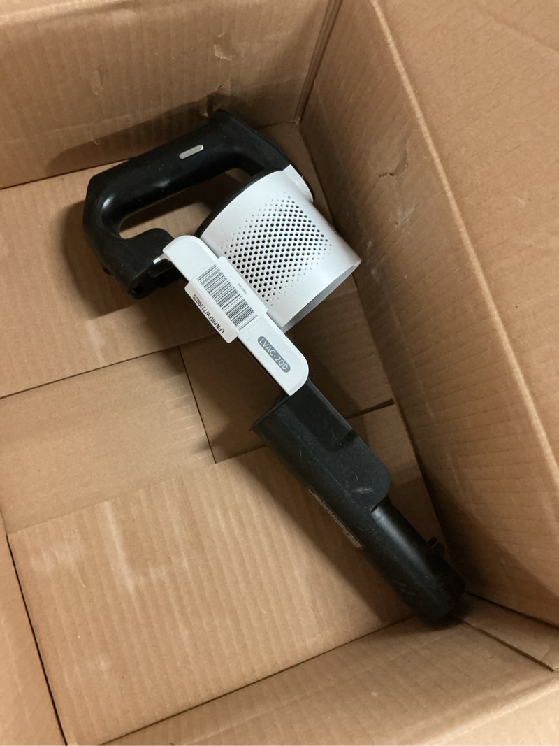 Condition photo showing As Is for levoit cordless vacuum cleaner, stick vac with tangle-resistant design, up to 50 minutes, powerful suction, rechargeable, lightweight, and versatile for carpet, hard floor, pet hair, lvac-200 lvac-200 essential