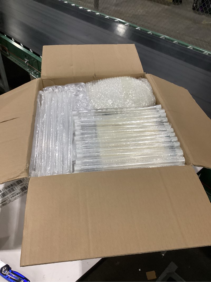 Condition photo showing New/Like New for FoldTier 8 Sets 5 Arm Acrylic Candelabra Holder for Wedding Table Centerpiece 27inch Tall Floor Clear Candle Centerpieces with LED Candles and Shade for Ceremony Birthday Party Valentines Home Decor