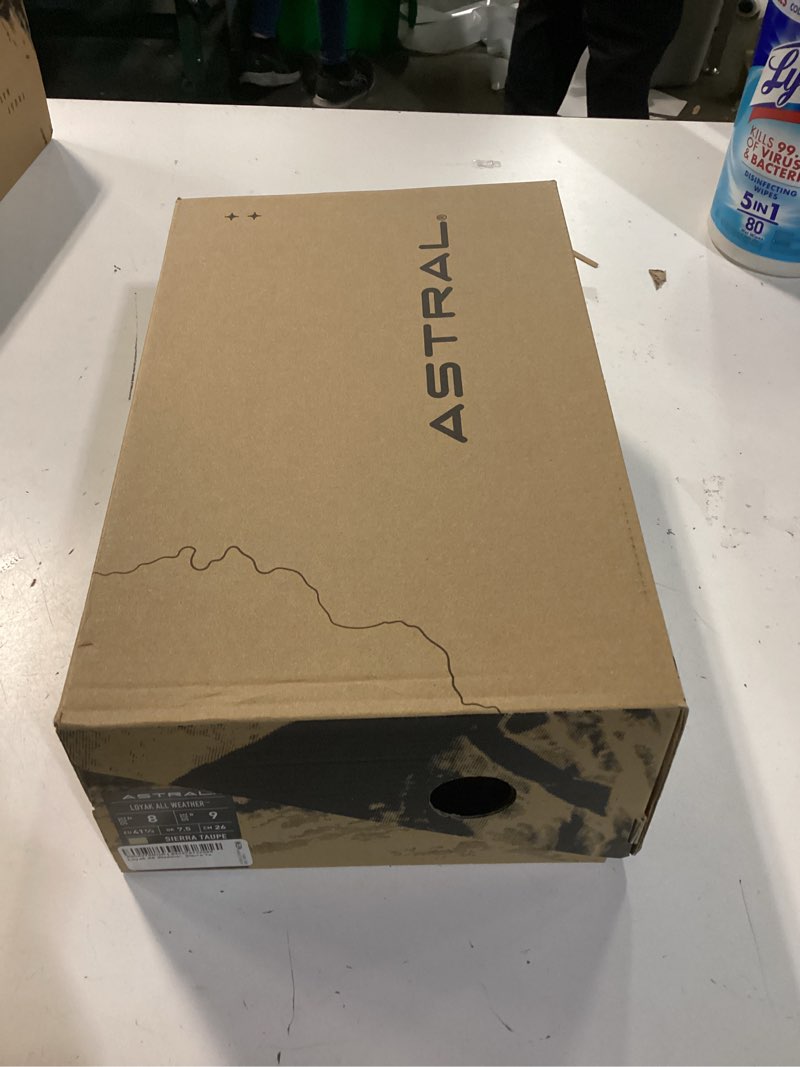 Condition photo showing New/Like New for astral loyak all weather shoes - men's & women's waterproof, breathable sneaker for travel & casual wear 9 women/8 men sierra taupe