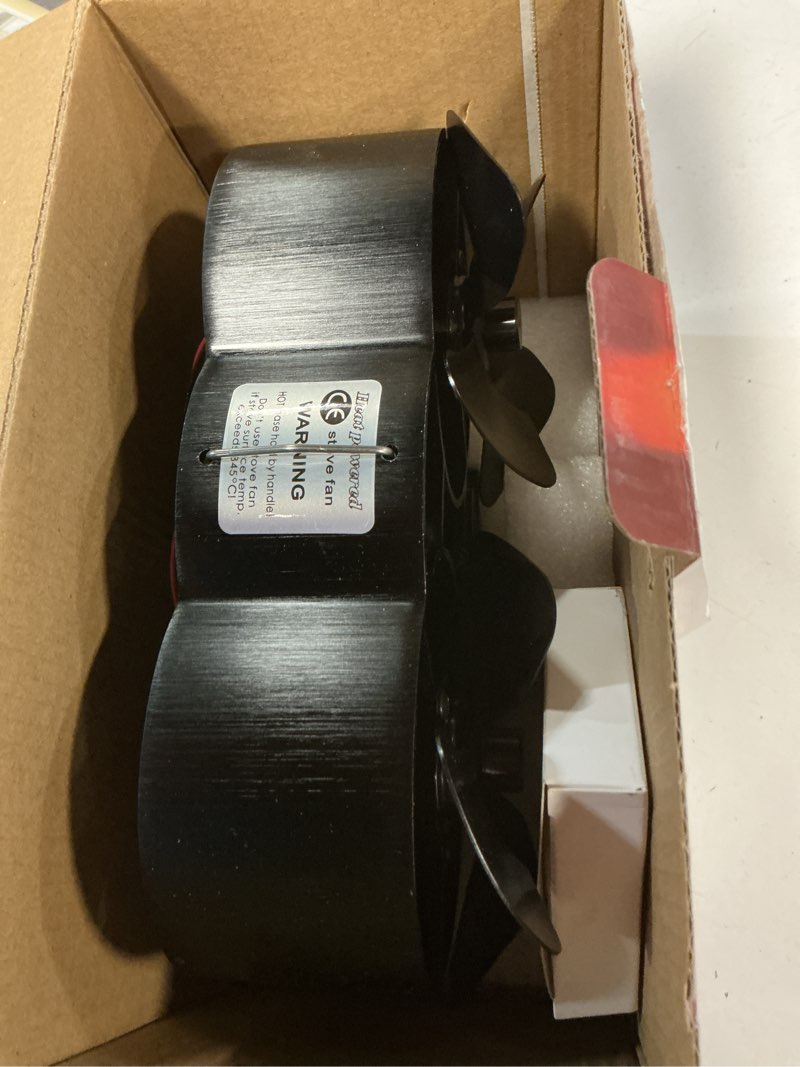 Condition photo showing Good Condition for Wood Stove Fan with Double Motors, 12 Blades Wood Stove Fan Heat Powered, Fireplace Fan with Magnetic Thermometer, Wood Stove Accessories Non Electric Fan for Wood/Gas/Log Burner Stove WSFNEW900