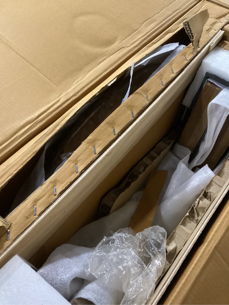 Condition photo showing Good Condition for Benjara Dri 42 Inch Bar Table, Round Top, Pyramid Base, Brown Solid Mango Wood