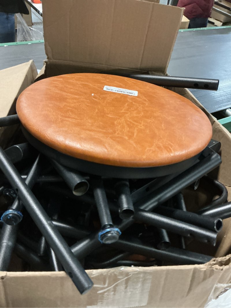 Condition photo showing As Is for (4 pcs ) incomplete 11/12/13/14/16/18/20 Inch Round Chair/Stool Cushion for Office, Bar Stools, Kitchen, and Dining Room Chairs | Non-Slip, Washable Seat Cushions with Ties(Orange,30x3cm/12x1.2in) Orange 30x3cm/12x1.2in