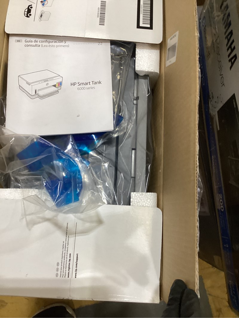 Condition photo showing As Is for hp smart tank 6001 wireless all-in-one ink tank printer, scanner, copier with 2 years of ink included, best-for-home, cartridge-free refillable, ai-enabled (2h0b9a)