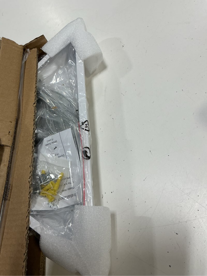 Condition photo showing Good Condition for upgraded corner light, 22w 2000lm led corner lights for living room, 3000k/4000k/6000k plug in ceiling lights with switch, lamp for bedroom, triangle shape(1 pack) matte white