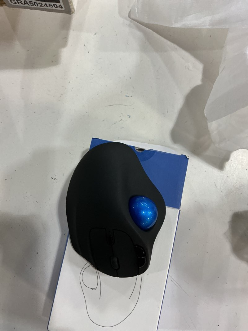 Condition photo showing New/Like New for ergonomic wireless trackball mouse, 3 device connection (bluetooth or 2.4g usb receiver) bluetooth quiet computer mouse, 2*aaa battery thumb laptop mice with 5 level dpi for pc/laptop/mac/windows blue
