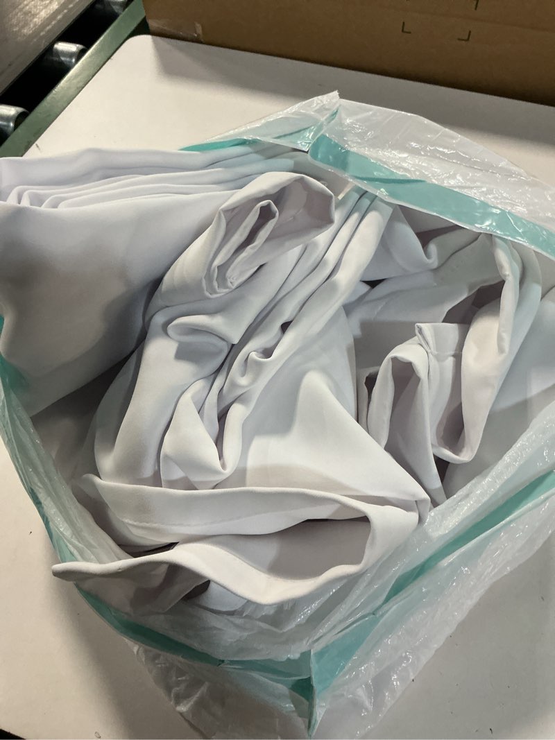 Condition photo showing As Is for H.VERSAILTEX White Curtains 84 inches Long for Living Room Thermal Insulated Room Darkening Window Treatment Panels Drapes Light Reducing Curtains for Bedroom, 2 Panels, 52" W x 84" L, White 52"W x 84"L (Pack of 2) Pure White