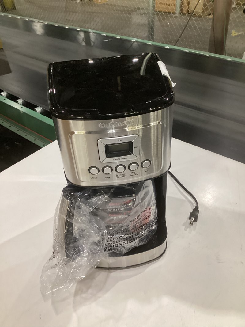 Condition photo showing Good Condition for (not tested)cuisinart 14-cup coffee maker, programmable perfectemp glass carafe coffee machine with 1-4 cup setting, brew strength control and pause, stainless steel, dcc-3200nas 14-cup glass stainless steel