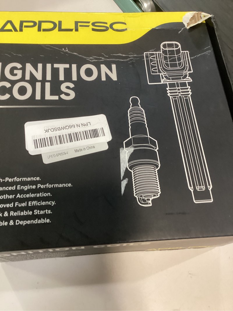 Condition photo showing New/Like New for set of 4 ignition coil pack and spark plugs fits for 2013 2014 2015 2016 2017 ford edge taurus escape explorer focus fusion mustang, lincoln mkc mkt mkz replace c1816 uf670 uf678