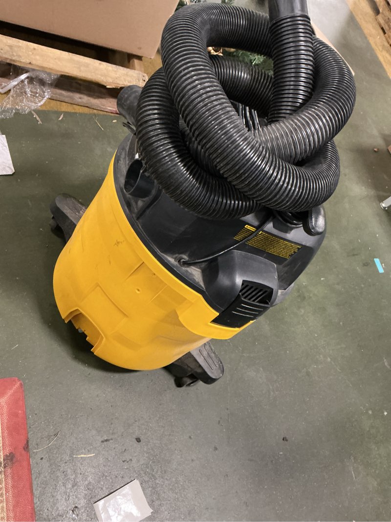 Condition photo showing As Is for DeWalt 9 gal Corded Wet/Dry Vacuum 5 HP