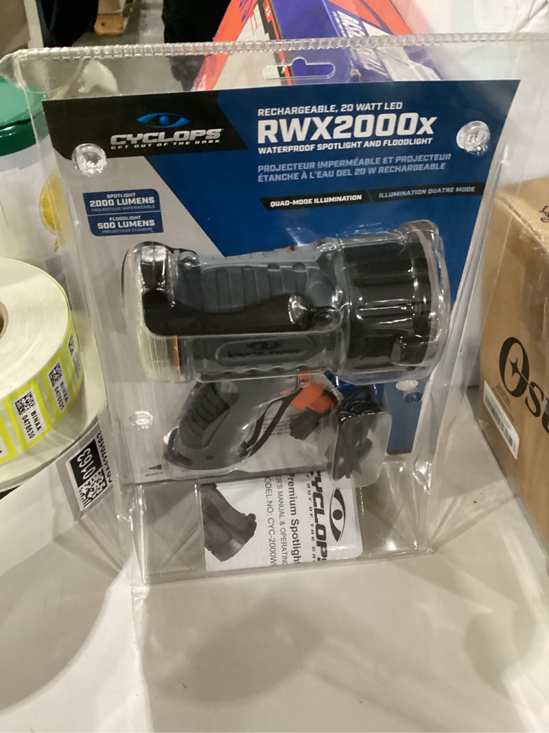 Cyclops Handheld Aluminum 2000 Lumens Waterproof Rechargeable Spotlight for Camping, Hiking, Emergen