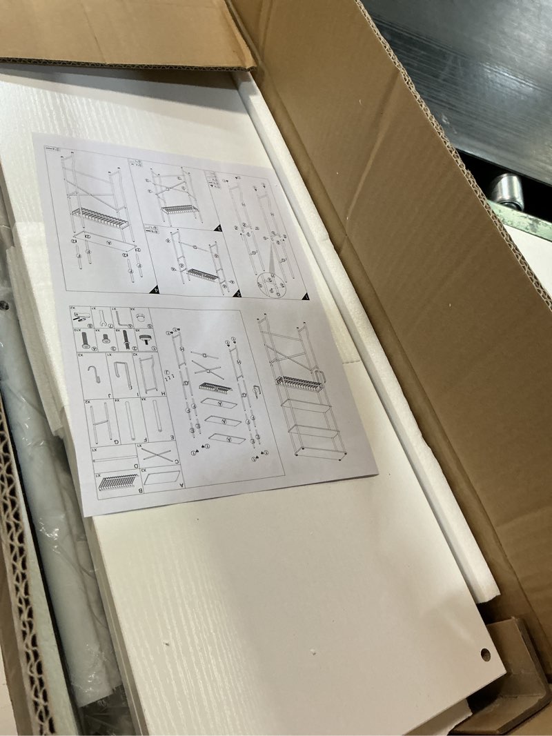 Condition photo showing Good Condition for Over the Toilet Storage shelf, 4-Tier Bathroom Organizer Rack, Easy To Install with Adjustable Feet Pad and Basket Freestanding Bathroom Shelves Above Toilet, Space Saver Toilet Storage Cabinet(White)