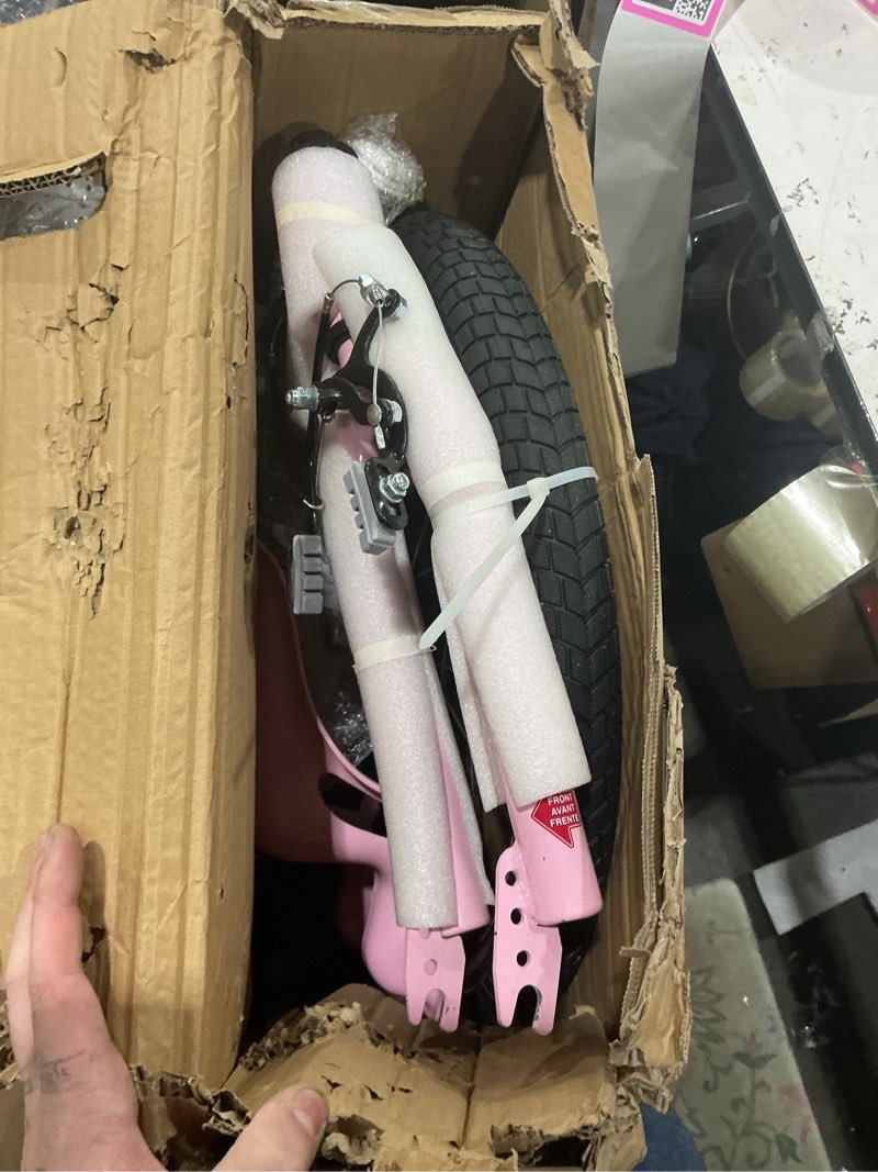 Condition photo showing New/Like New for keano zinnia 14 16 20 inch kids bike for girls ages 3-10 years, girls' bikes with training wheels, streamers, basket and doll seat, children bicycles pink 20 inch with kickstand